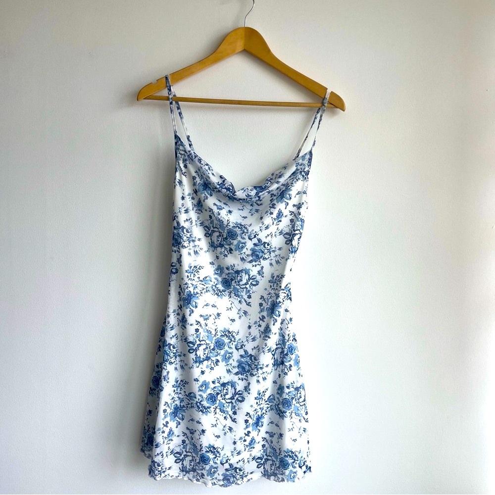 Fashion Nova Blue and White Floral Mini Dress